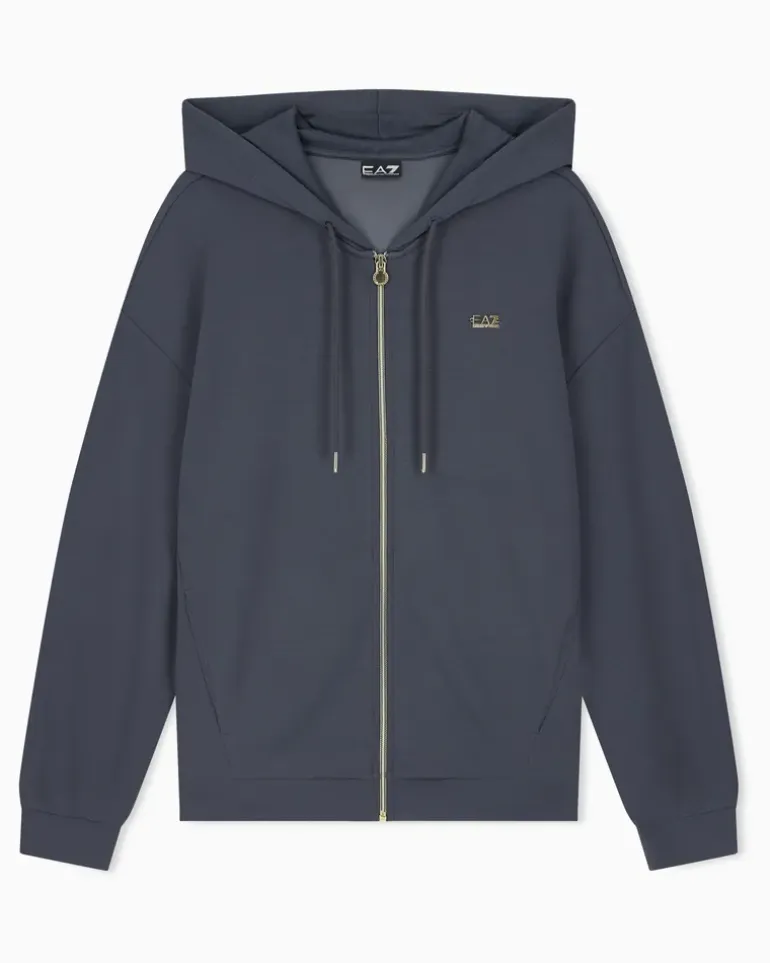 Oversize-Sweatjacke Core Lady Relax mit einer Kapuze Braun