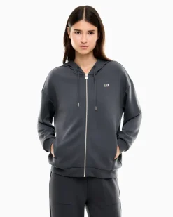 Oversize-Sweatjacke Core Lady Relax mit einer Kapuze Braun