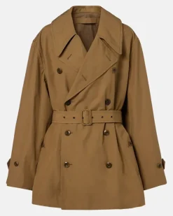 Oversize-Trenchcoat aus Baumwolle GrüN
