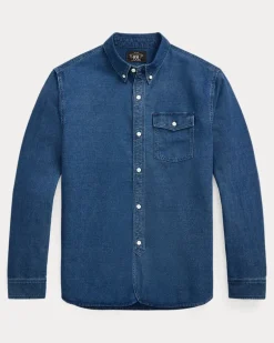 Oxford-Arbeitshemd in Indigo Blue