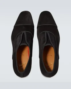 Oxford-Schuhe Alpha Male aus Veloursleder Schwarz