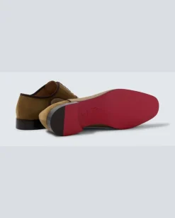 Oxford-Schuhe Greggery aus Samt, Twill und Leder Braun