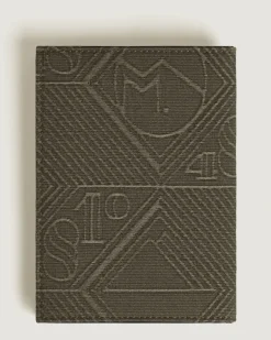 Passetui aus 4810 Jacquard - Khaki - Stoff und Leder - MB220265 - Passetuis