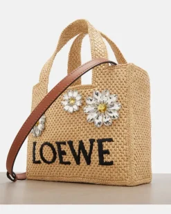 Paula's Ibiza Henkeltasche aus Raffiabast mit Kristallen Beige