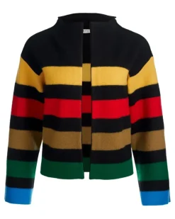 Pearson Sweatshirtjacke mit gestreiftem Kragen - Schwarz
