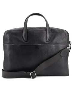 pebbled-leather laptop bag - Schwarz