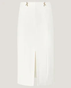 Pencil skirt with front slit White