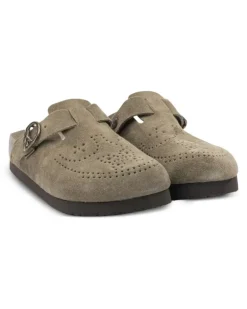 Perforierte Clog Mules - Nude