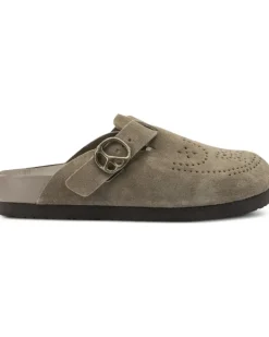 Perforierte Clog Mules - Nude