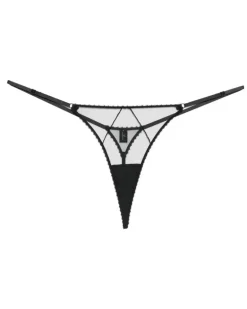 Perle Tanga mit G-Zierkette - Schwarz