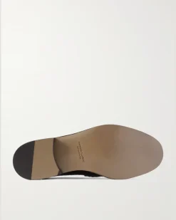 Perry Croc-Effect Leather Loafers Brown