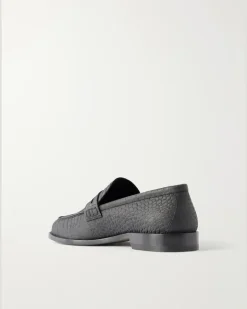 Perry Croc-Effect Nubuck Loafers Black