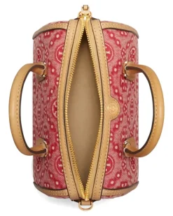 Petite Reisetasche aus Denim mit T-Monogram - Rot