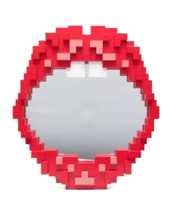 Pixel Spiegel im Munddesign - Rot
