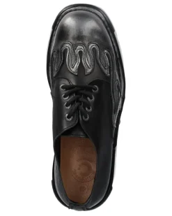 Plateau-Schuhe mit Flammendetail - Schwarz