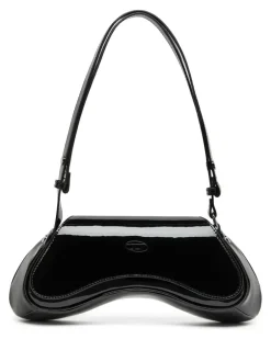 Play-Glänzende Crossbody-Tasche - Schultertaschen - Damen - Schwarz