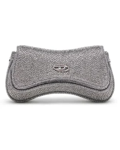 Play-Mini Crossbody-Tasche mit Kristall - Schultertaschen - Damen - Silber