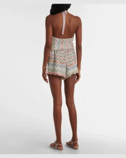 Playsuit aus Häkelstrick Multicolor
