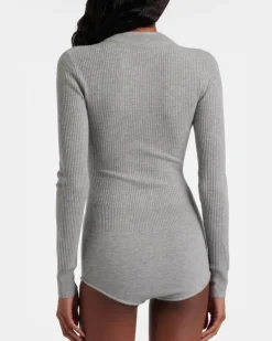 Playsuit aus Rippstrick Grau