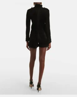 Playsuit aus Samt Schwarz