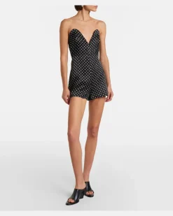 Playsuit aus Seide Schwarz