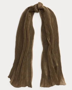 Plissierter Pashmina-Schal aus Kaschmir Brown