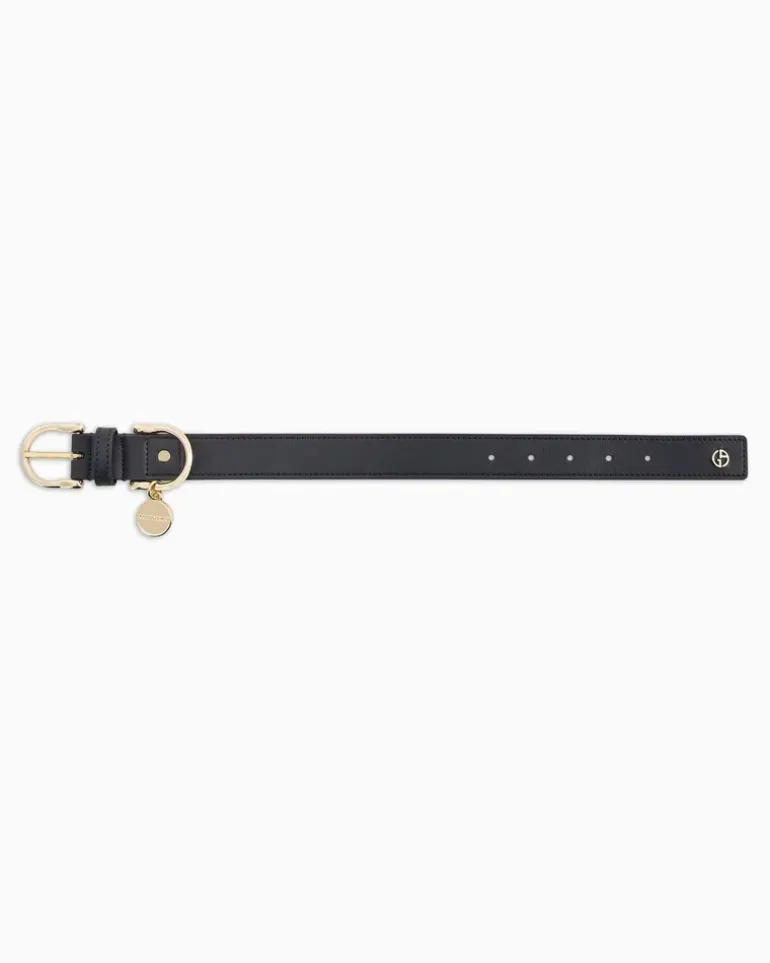 Poldo x Halsband aus Leder Marineblau