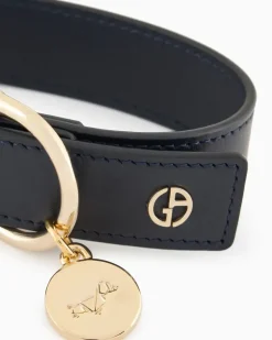 Poldo x Halsband aus Leder Marineblau