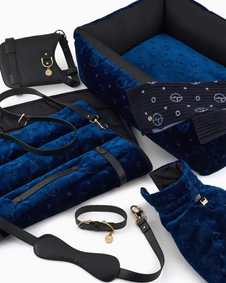 Poldo x Halsband aus Leder Marineblau