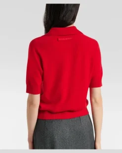 Polohemd aus Wolle Rot