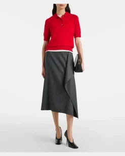 Polohemd aus Wolle Rot