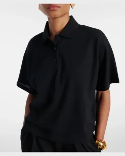Polohemd Cassandre aus Piqué Schwarz