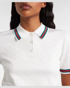 Polohemd GG aus Jacquard Weiß
