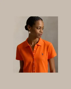 Poloshirt mit Knopfleiste Orange