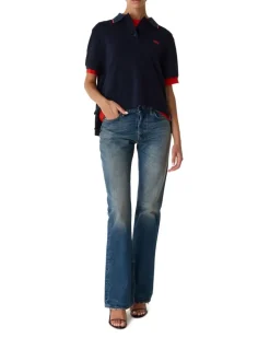 Poloshirt mit Logo aus Baumwolle Navy