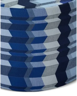 Positano Jacquard-Hocker mit Zickzackmuster - Blau