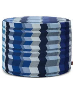 Positano Jacquard-Hocker mit Zickzackmuster - Blau