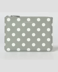 Pouch aus gepunktetem Leder Grau