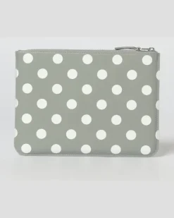 Pouch aus gepunktetem Leder Grau
