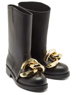 Pre-owned Gummistiefel mit Kette - Schwarz