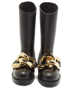 Pre-owned Gummistiefel mit Kette - Schwarz