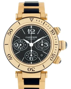 Pre-owned Pasha Seatimer Chronograph 42mm - Schwarz