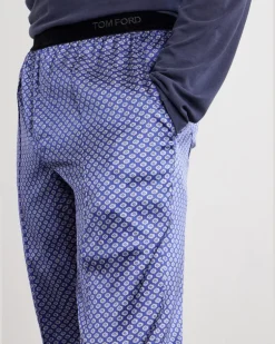 Printed Silk-Blend Satin Pyjama Trousers Purple