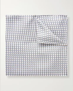 Printed Silk-Twill Pocket Square Blue