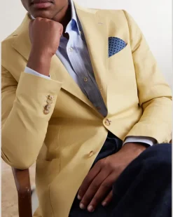 Printed Silk-Twill Pocket Square Blue