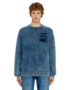 Pullover in Denim-Optik mit Patch-Effekten - Strickwaren - Herren - Blau