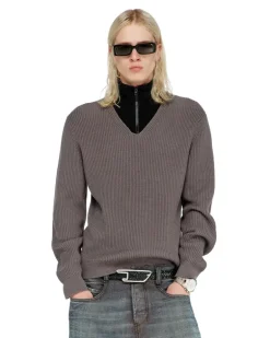 Pullover mit half-zip und doppellagigem Kragen - Strickwaren - Herren - Bunt
