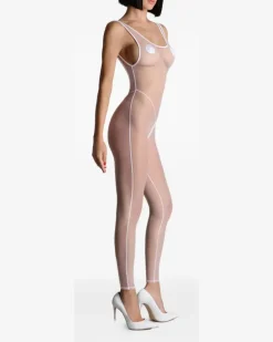 Pure Tentation Mesh-Catsuit - Weiß