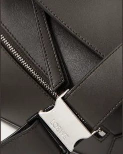 Puzzle Edge Small Leather Belt Bag puzzle Gray