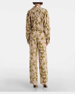 Pyjamahose aus Seide GrüN